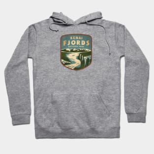 Kenai Fjords National Park Vintage Emblem Hoodie